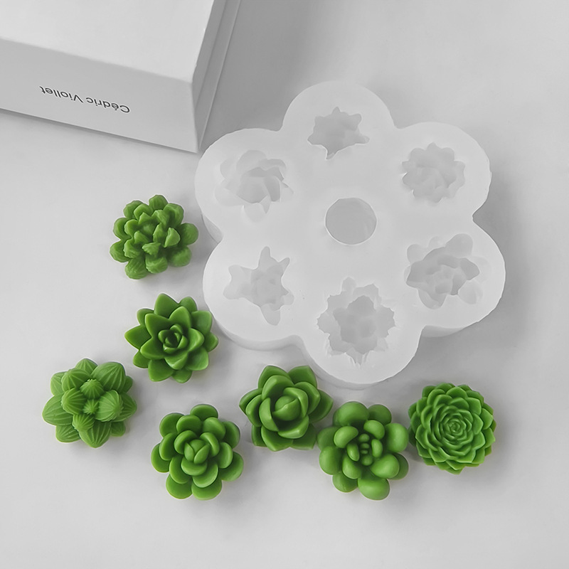 Soap Making Home - 7-in-1 succulenten cactus siliconen mal, DIY