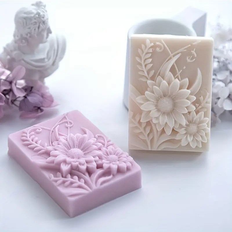 Soap Making Things - 3D Bloem Vierkante Zeep Siliconen Mal