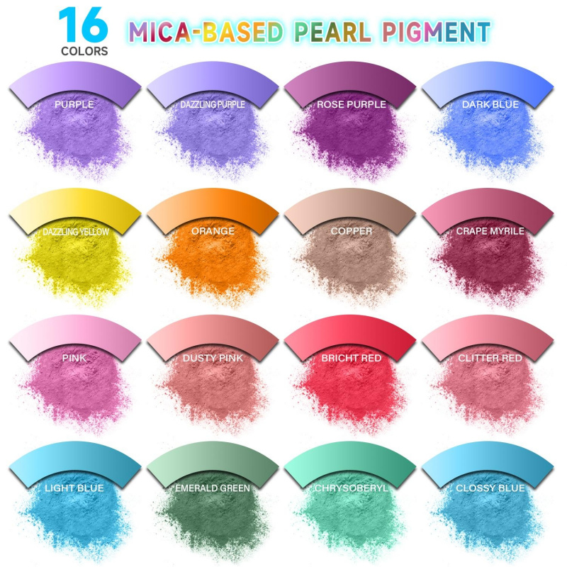 Oxide Pigment Soap - 16-kleurige micapoederset, per verpakking 1 gram
