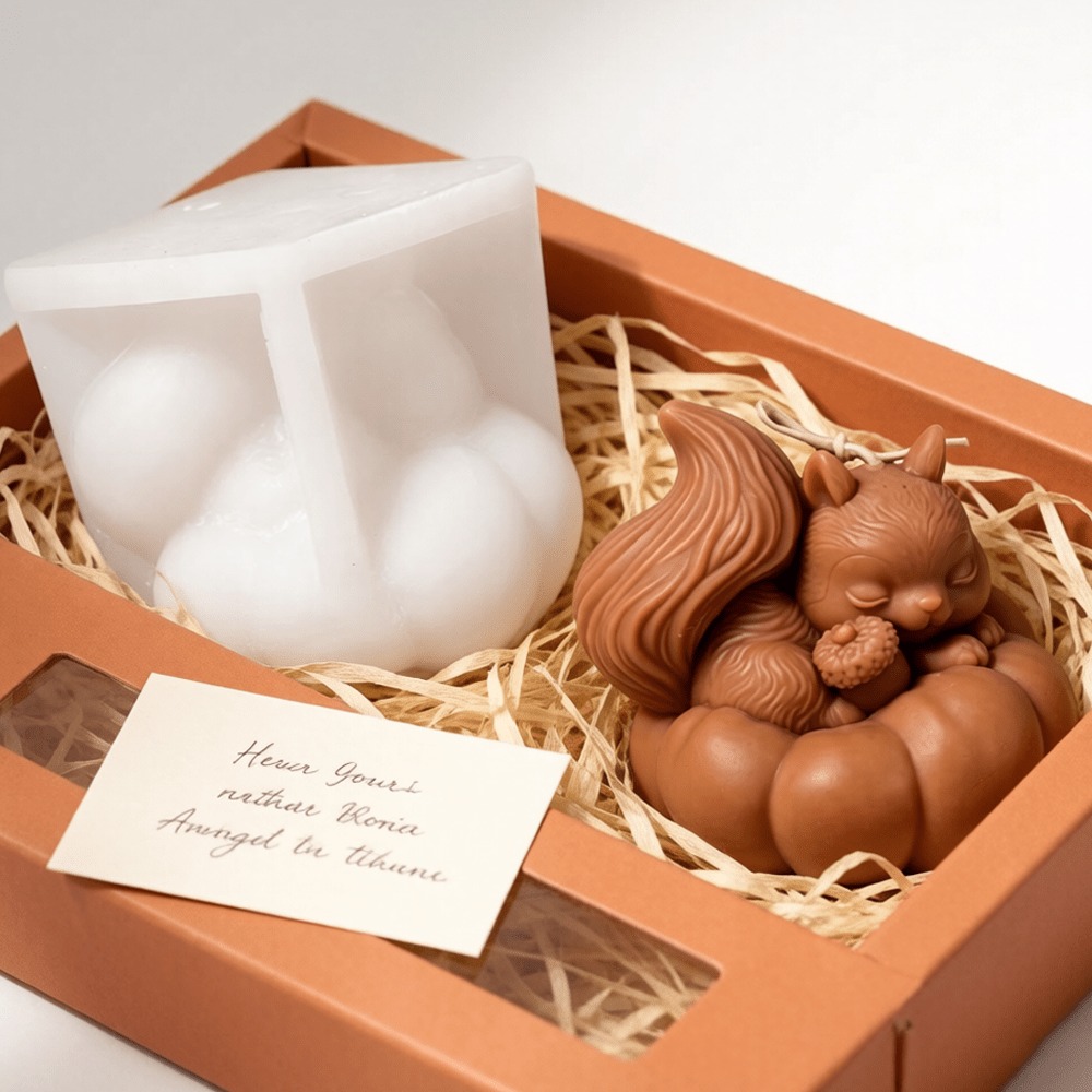 Eekhoorn-pompoen siliconen kaa - Soap Making Friend recensie en prijs